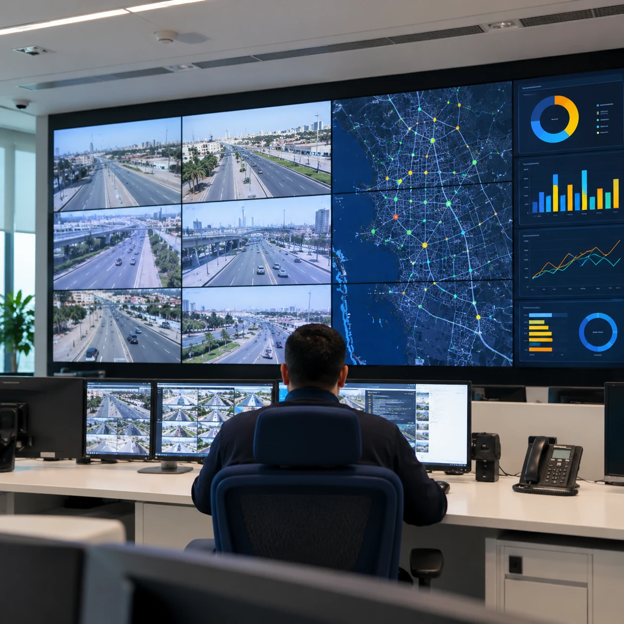 Control room LED video wall
